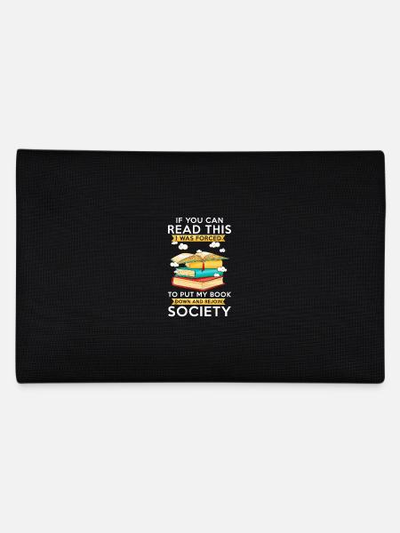 Reading book saying - Pencil Case - black - Back
