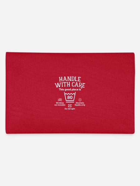 Handle With Care Achtzig Geschenk 80. Geburtstag - Federtasche - Rot - Hinten