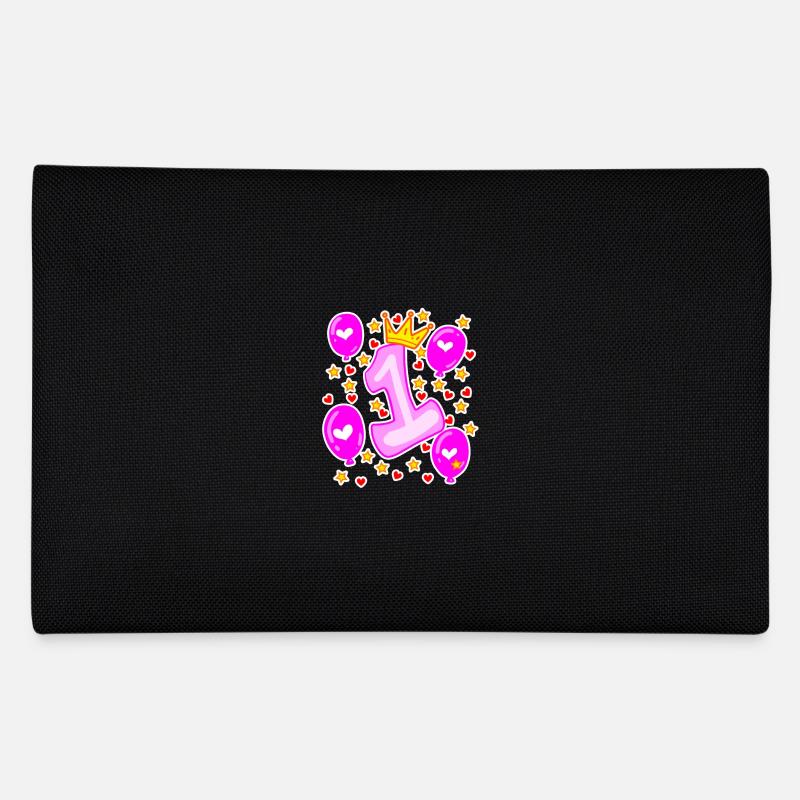 1. Geburtstag Mädchen Luftballons Krone Sterne - Federtasche - Schwarz