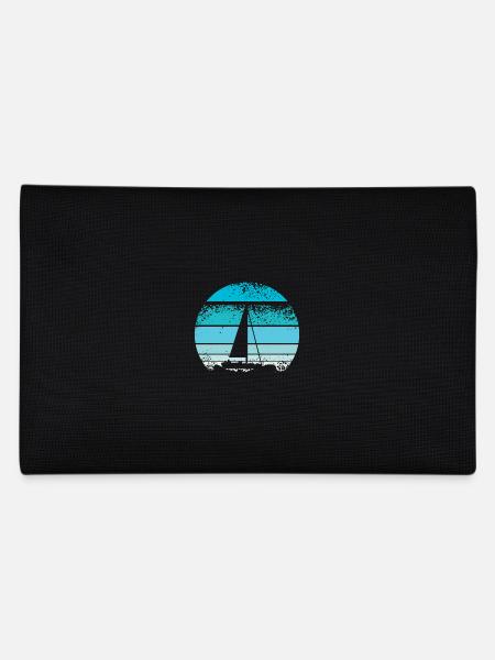 Retro sailing - Pencil Case - black - Back