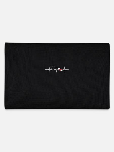 Georgia with heartbeat ECG Vintage Flag - Pencil Case - black - Back