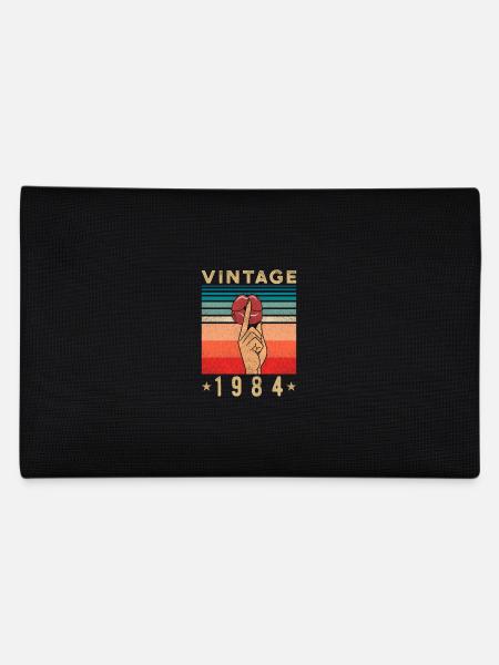 1984 Anniversaire cadeau rétro femme - Trousse - noir - Dos