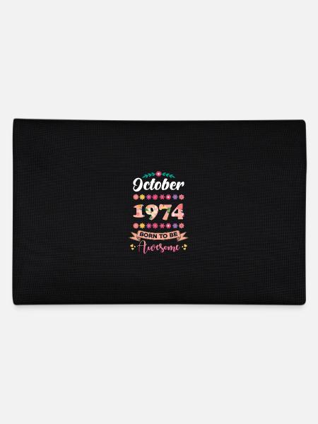 Birthday October 1974 Gift Woman - Pencil Case - black - Back