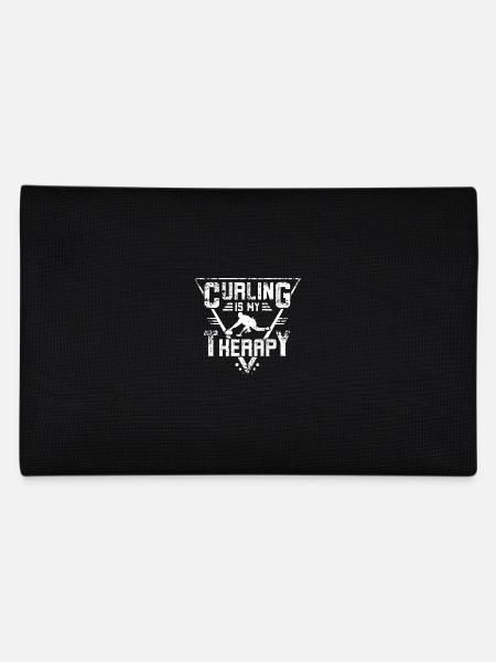 Curling is my therapy - Pencil Case - black - Back