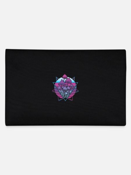 Mushrooms Vaporwave - Pencil Case - black - Back