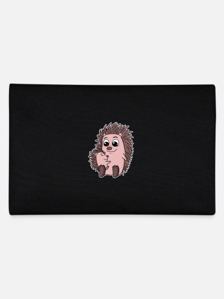 Igel Familie - Igel mit Baby - Igel Motiv - Federtasche - Schwarz - Hinten