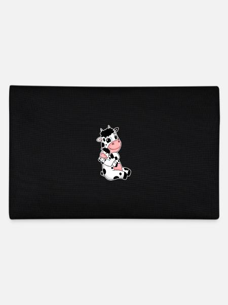 Cow Family - Cow with Baby - Cow Motif - Pencil Case - black - Back