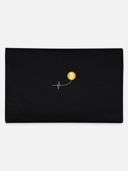 Bitcoin Herzschlag EKG Heartbeat Crypto Trade BTC - Federtasche - Schwarz - Hinten
