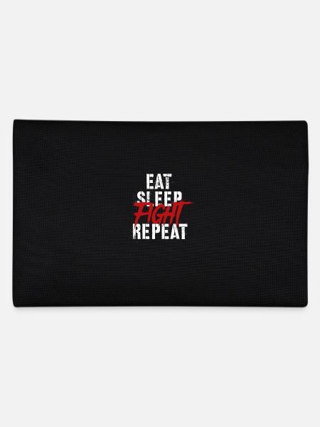 Eat Sleep Fight Repeat - Pencil Case - black - Back