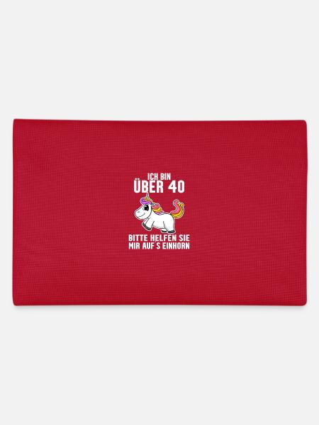 40. Geburtstag Frau 40 Jahre alt Einhorn Spruch - Federtasche - Rot - Hinten