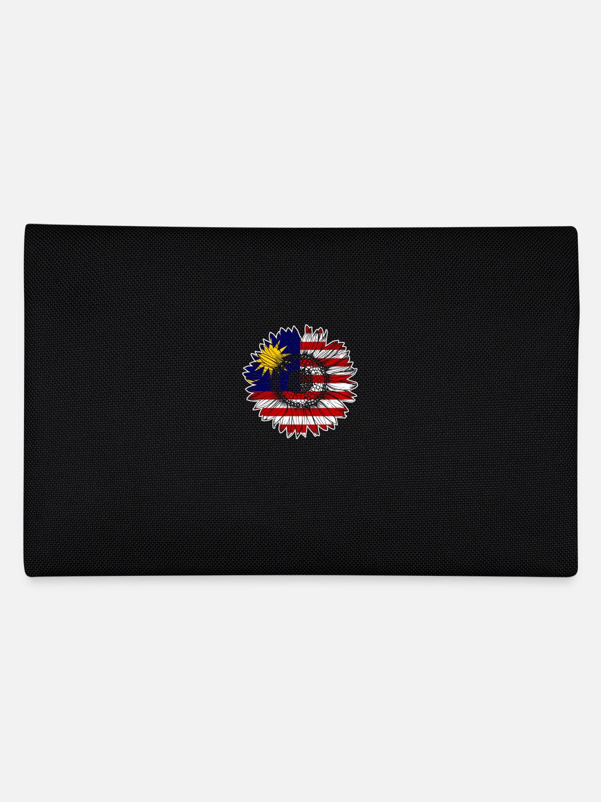 Malaysia Flag Sunflower - Pencil Case - black - Back