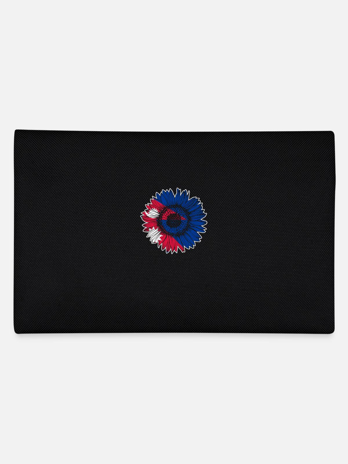 Nepal Flag Sunflower - Pencil Case - black - Back