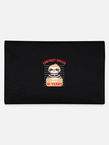 Auftragschiller 18 years 18th birthday sloth - Pencil Case - black - Back