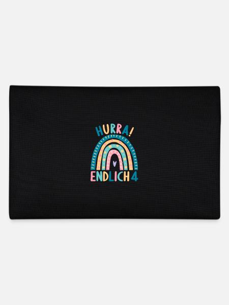 4 Jahre Geburtstagskind Regenbogen 4. Geburtstag - Federtasche - Schwarz - Hinten