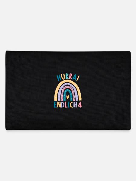 4 Jahre Geburtstagskind Regenbogen 4. Geburtstag - Federtasche - Schwarz - Hinten
