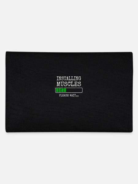 Installing Muscles Muscles Installs Gym Workout - Pencil Case - black - Back
