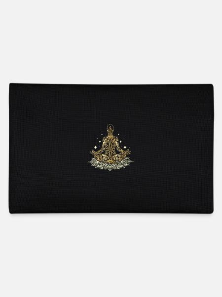 Mandala lotus Meditation - Pencil Case - black - Back