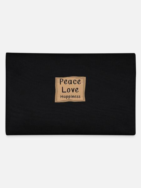 Political Statement Love Happiness Peace - Pencil Case - black - Back