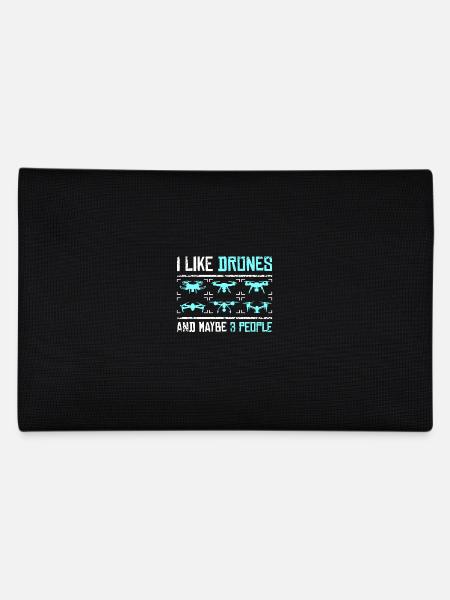 I like drones and maybe 3 people - Federtasche - Schwarz