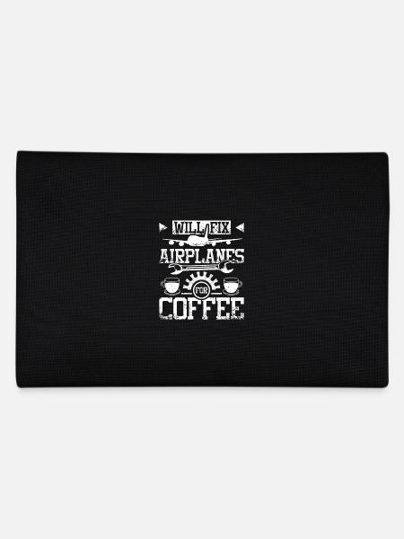 Will fix airplanes for coffee - Pencil Case - black - Back