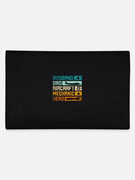 Husband dad aircraft mechanic hero - Pencil Case - black - Back