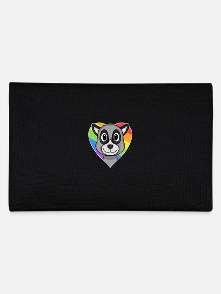 LGBT Animal Lemur Rainbow Heart - Trousse - noir - Dos