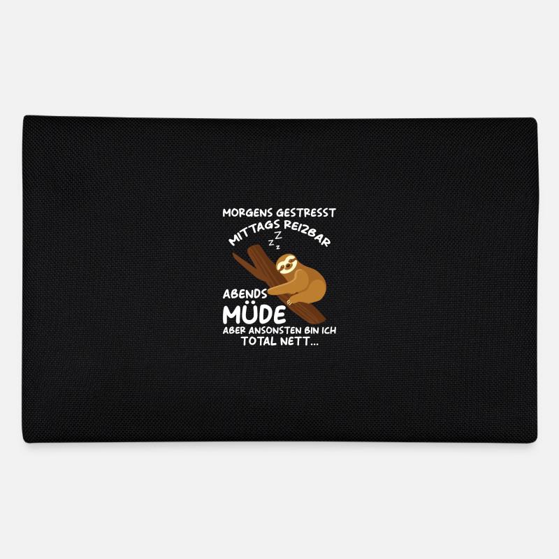 Faultier Geschenk Faultier Sprüche - Federtasche - Schwarz