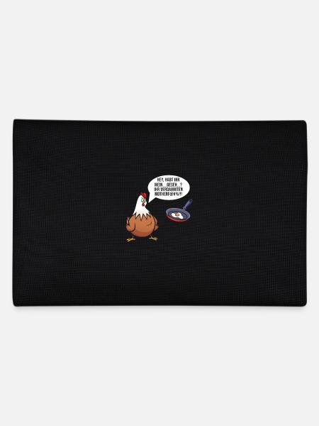 Hühner Sprüche Lustiges Huhn Motiv - Federtasche - Schwarz - Hinten