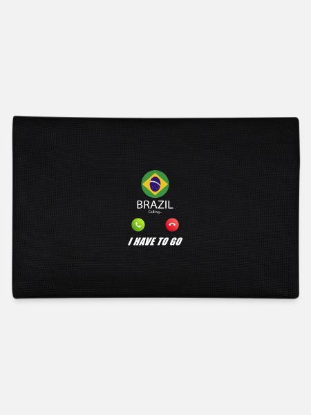 Brasilien ruft an Lusiger Flaggen Spruch - Federtasche - Schwarz - Hinten