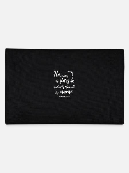 Christian God Faith Psalm 147:4 - Pencil Case - black - Back