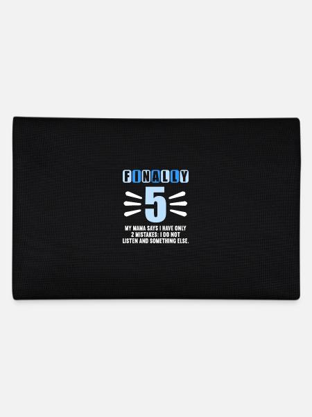 Finally 5 mom says have only 2 mistakes 5th birthday - Pencil Case - black - Back