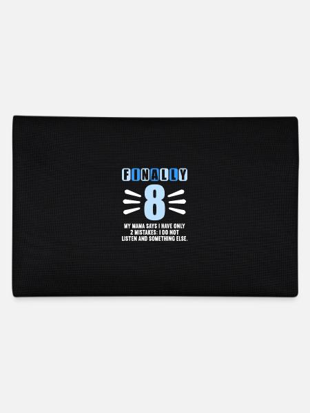 Finally 8 mom says have only 2 mistakes 8th birthday - Pencil Case - black - Back