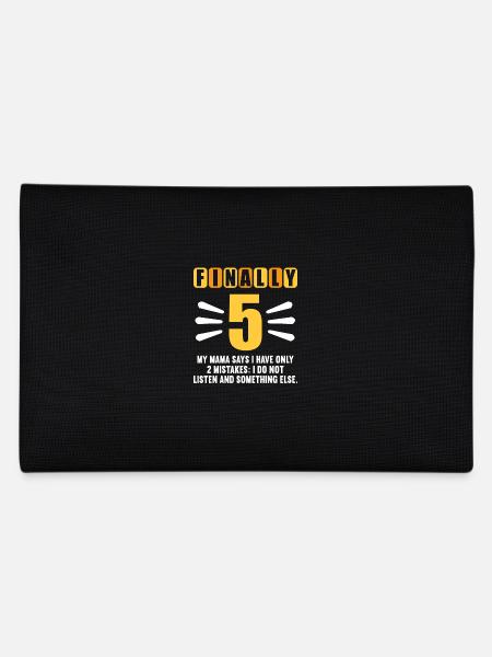 Finally 5 mom says have only 2 mistakes 5th birthday - Pencil Case - black - Back