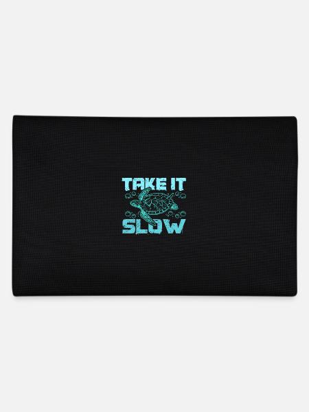 Sea turtle take it slow - Pencil Case - black - Back