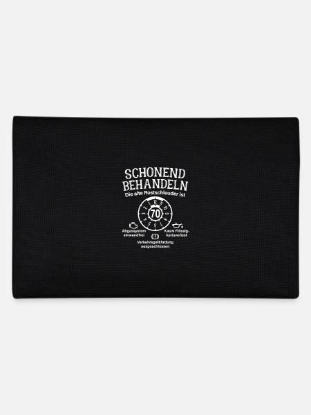 Schonend Behandeln 70. Geburtstag Rostschleuder 70 - Federtasche - Schwarz - Hinten