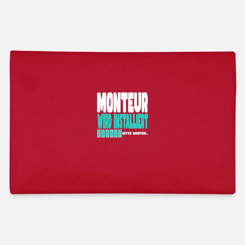 Monteur wird installiert Federtasche