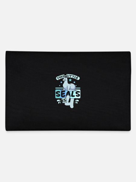 4 years old this little seal is 4th birthday - Pencil Case - black - Back