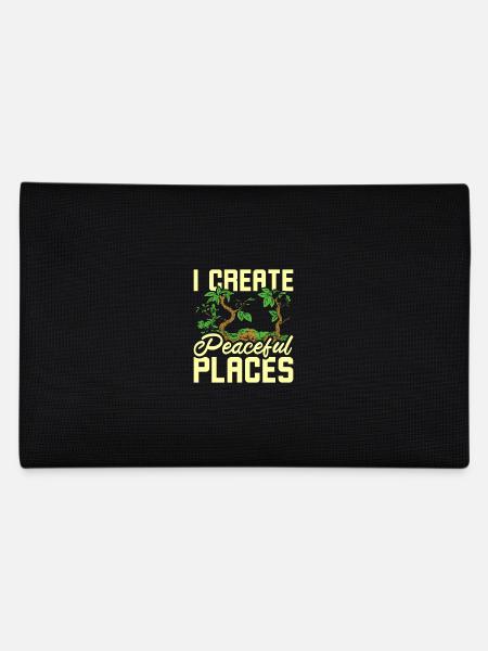 I create peaceful places gardening - Federtasche - Schwarz - Hinten