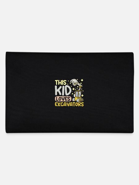 Cet enfant adore les excavatrices - Trousse - noir - Dos