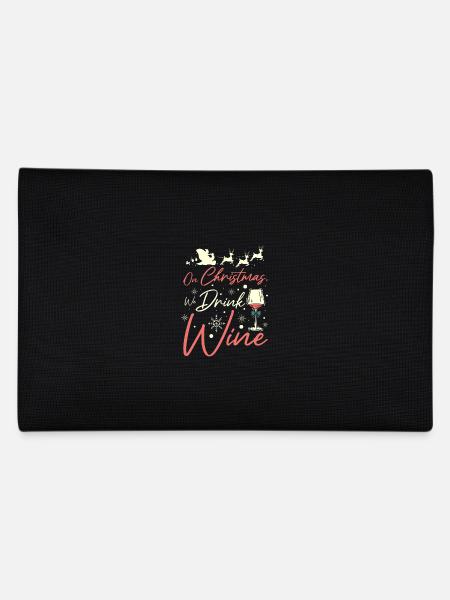 On christmas we drink wine - Pencil Case - black - Back