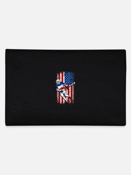 Usa American Flag Lacrosse Player 4th of july - Federtasche - Schwarz - Hinten