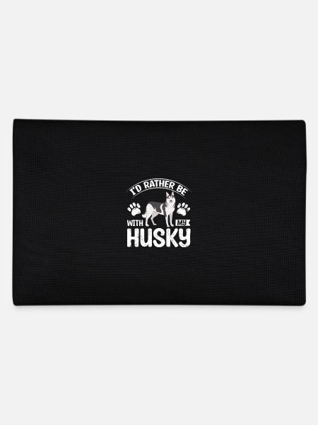 I'd rather be with my siberian husky - Pencil Case - black - Back