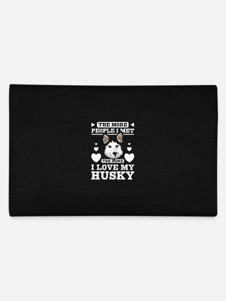 The more people I met the more I love my husky - Federtasche - Schwarz - Hinten