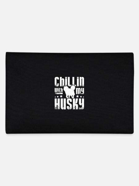 Chillin with my siberian husky - Pencil Case - black - Back