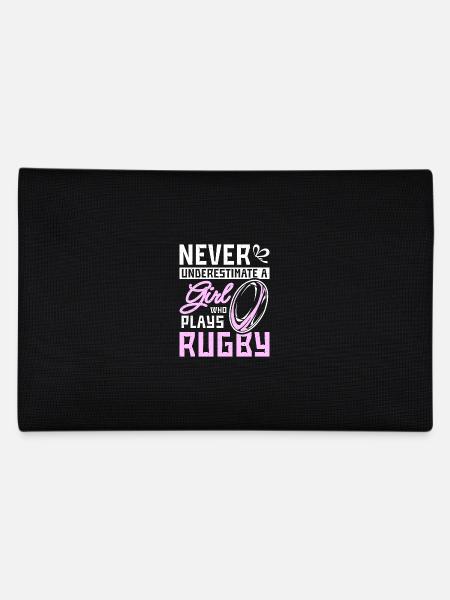 Never underestimate a girl who plays rugby - Federtasche - Schwarz - Hinten