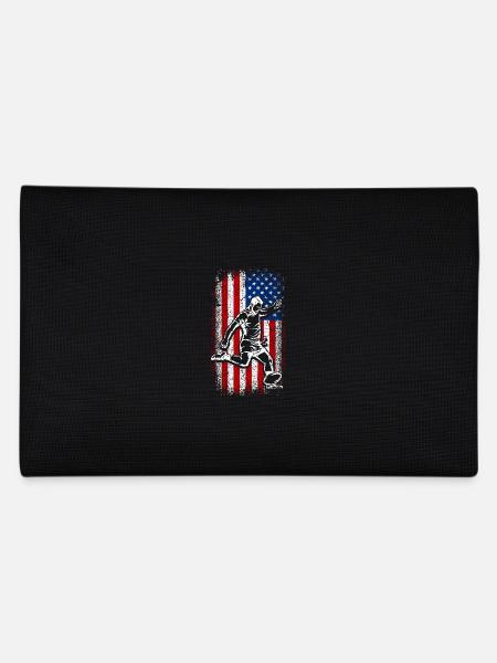 Usa American flag Patriotic Rugby 4th of july - Federtasche - Schwarz - Hinten