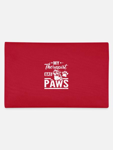 My therapist has paws deutsch bulldog - Pencil Case - red - Back