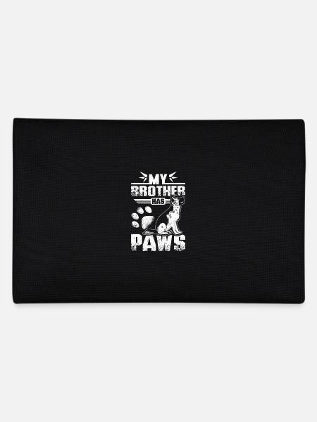 My brother has paws german shepherd - Pencil Case - black - Back