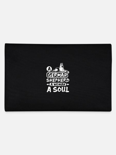 A german shepherd a woman a soul - Pencil Case - black - Back