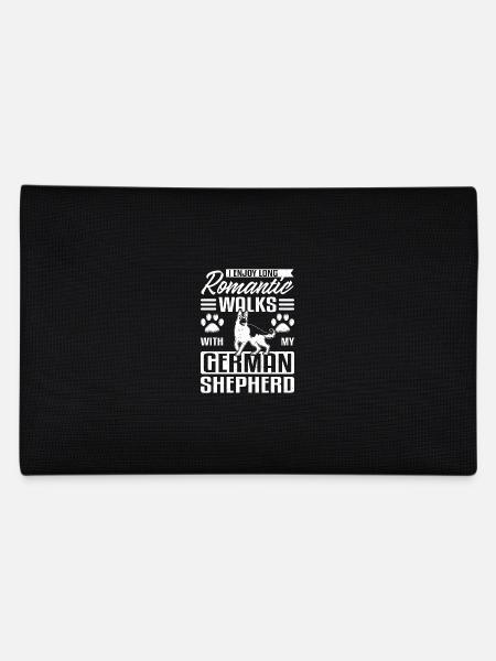 long romantic walks with my german shepherd - Pencil Case - black - Back